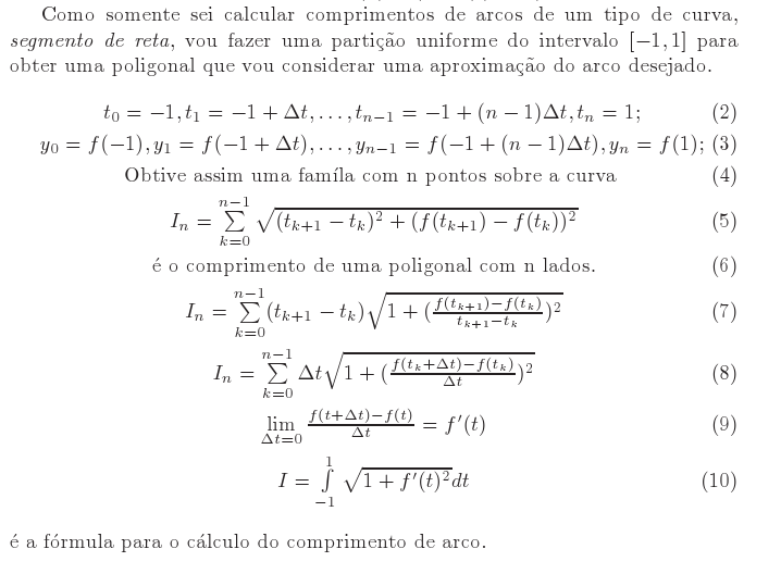 comprimento de arco função