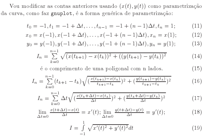 curva parametrizada - comprimento de arco