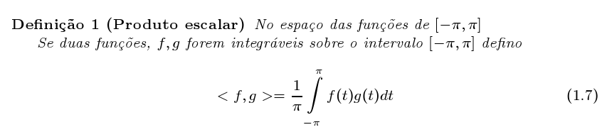 produto escalar em [-pi, pi]